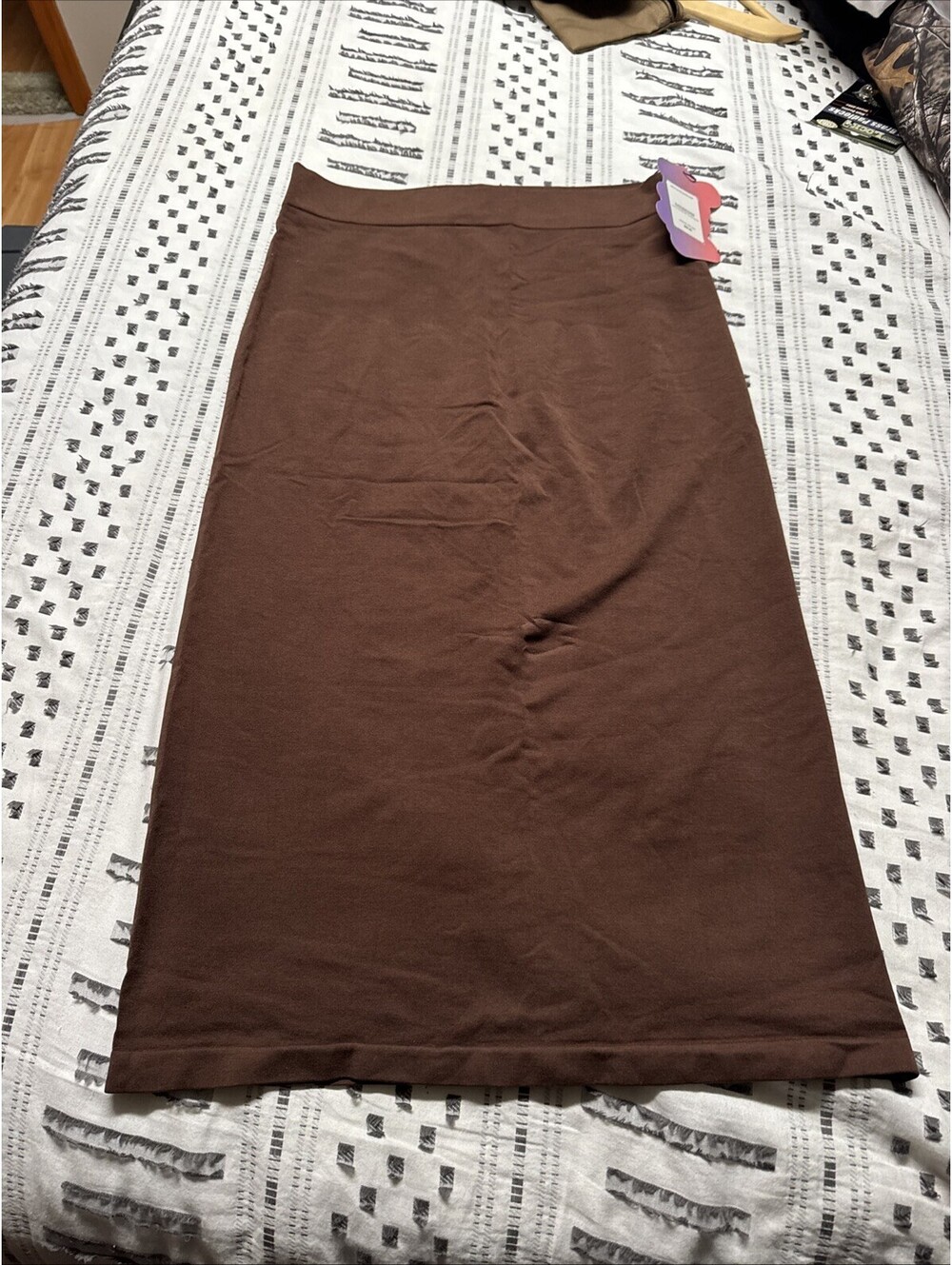 Yitty Chocolate Brown Stretch Pencil Midi Skirt NWT XL